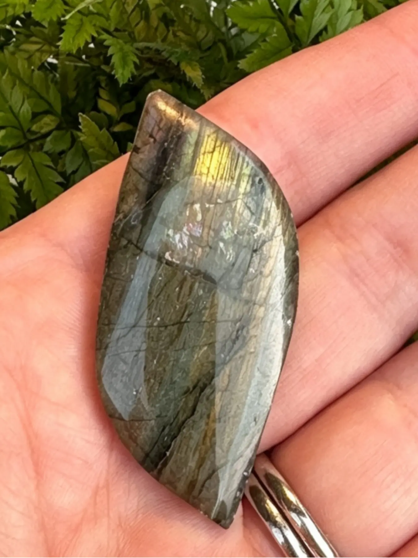 Natural Flash Labradorite Leaf Cabochon, Polished Teardrop Gemstone Beads, DIY Jewelry Making, Earring Pendant, Home Decor Gift