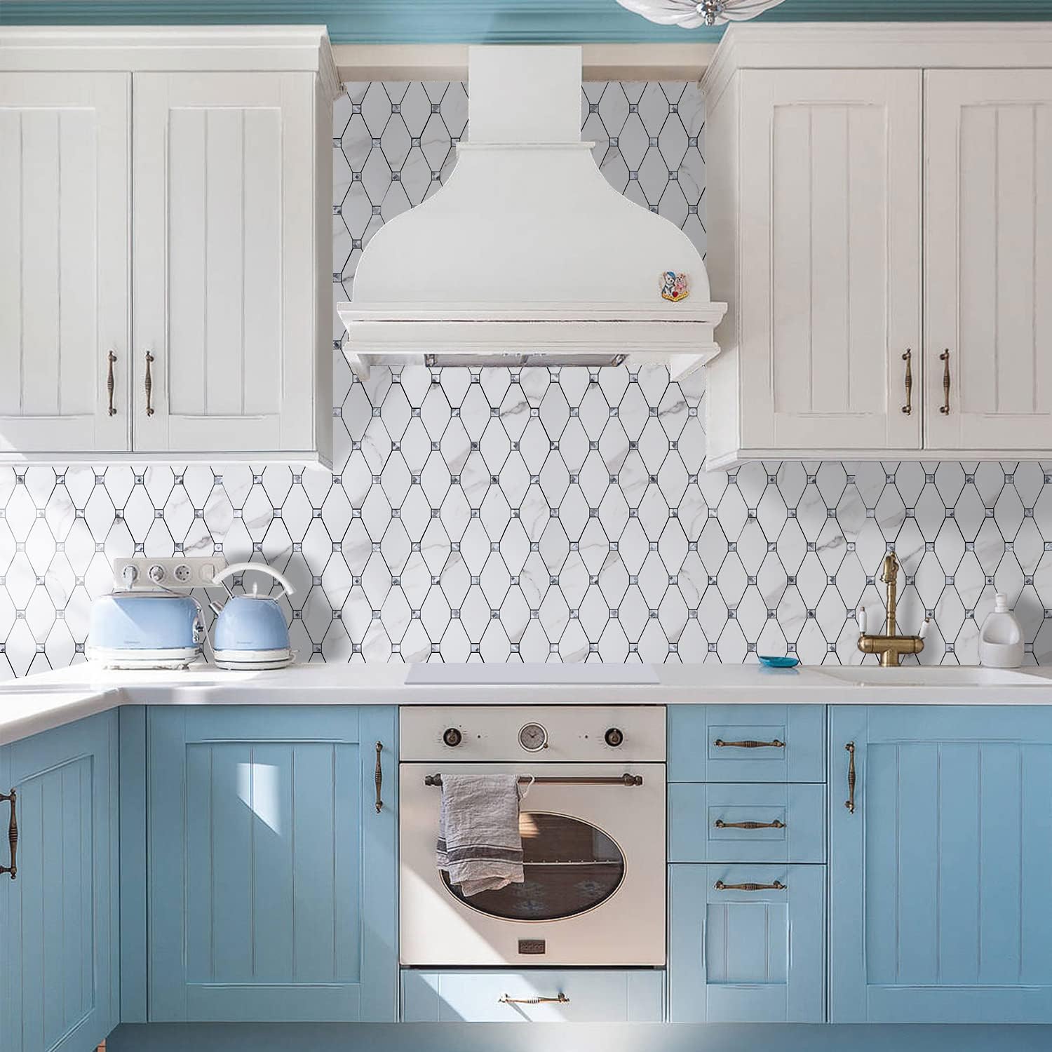 STICKGOO 10 Sheets Glass Marble Peel and Stick Backsplash, Tiles Sticker Self Adhesive Mixed Metal Backsplash for Kitchen/Bathroom/Fireplace/RV - Calacatta Wall Art Stickers Decorative STICKGOO 10 Sheets Glass Marble Peel and Stick Backsplash, Tiles Sticker Self Adhesive Mixed Metal Backsplash for Kitchen/Bathroom/Fireplace/RV - Calacatta Wall Art Stickers Decorative