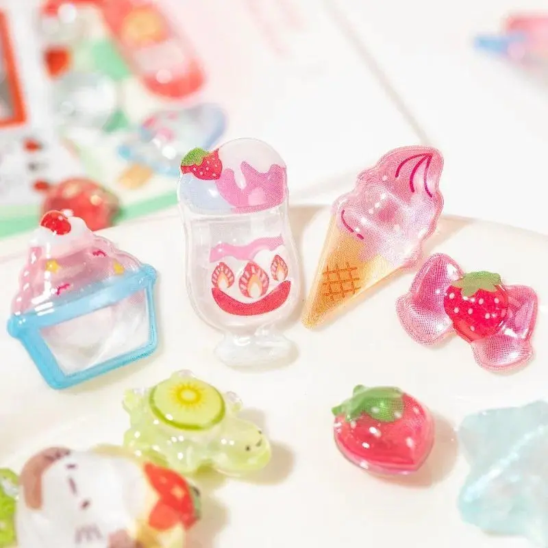 3D Puffy Stickers Cartoon Animals Crystal Phone Case Decor Cute Embossed Scrapbook Journal Stickers for Kids Bubble Decals