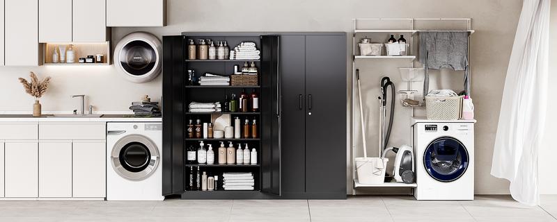 Letaya Metal Storage Cabinets with Lock Door and 5 Adjustable Shelves, Steel Garage Tool Organization Cabinets for Home,Utility Room, Warehouse,Lockers 71" Letaya Metal Storage Cabinets with Lock Door and 5 Adjustable Shelves, Steel Garage Tool Organization Cabinets for Home,Utility Room, Warehouse,Lockers 71"