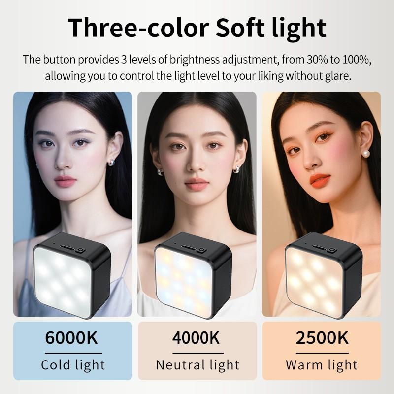 Vlogging Light for DJI Osmo Pocket 3,Magnetic Mini LED Action Camera Video Light Accessories, Quick Release Photography LED Fill Light for Vlog Selfie Video Recording