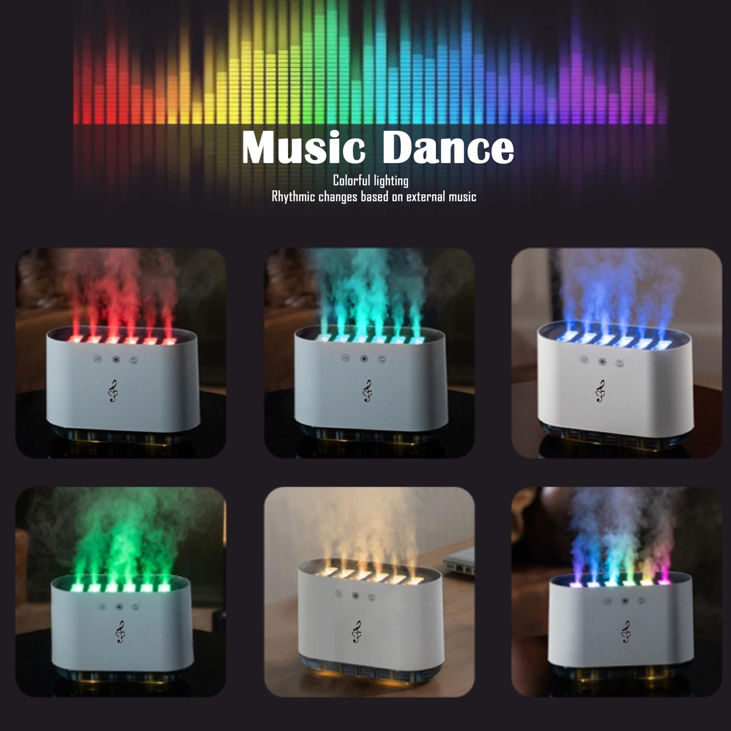 Smart Sound-Controlled Aroma Diffuser And USB Music Rhythm Humidifier, Aromatherapy Diffusers – 7-Color Adjustable Ambient Light, Multi-Mode Mist Aromatherapy Lamp For Home, Bedroom, And Office, USB Powered Humidifier