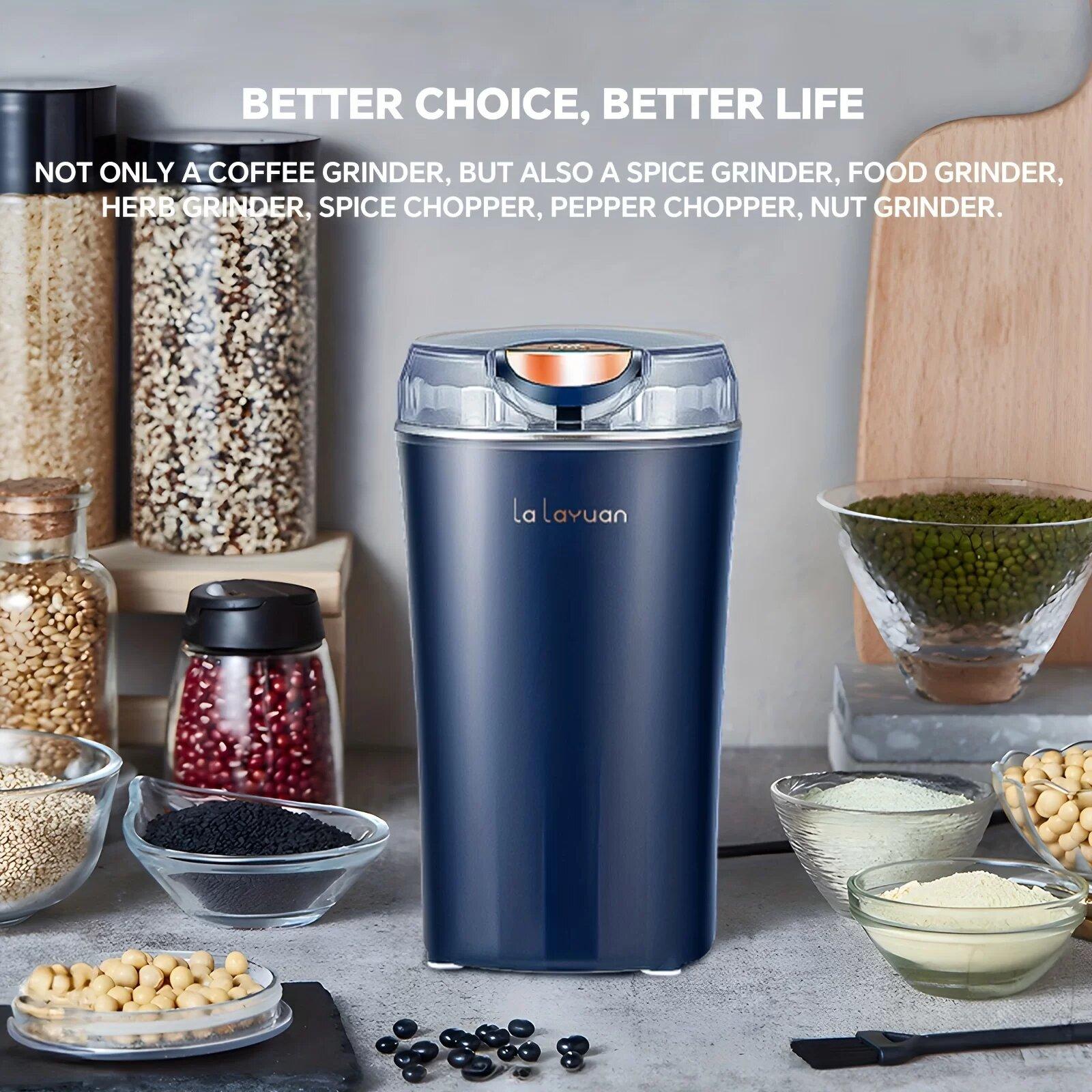 Electric coffee grinder, fast grind coffee beans, nuts, spices, beans and more. Multi-function grinding tool, portable small grinder, meet your needs, ultra-fine powder food processing mill and mixer grinder.