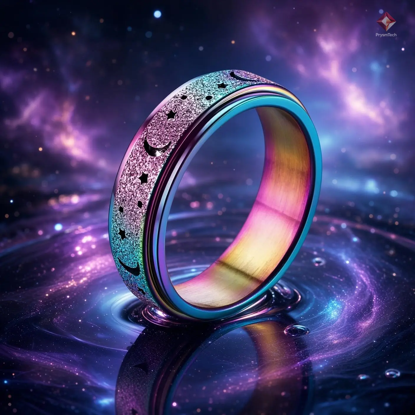 Rose Gold Spinner Fidget Ring - 18K Rose Gold Plated Anxiety Relief Ring, Non-Tarnish Aesthetic Kinetic Thumb Jewelry, Adjustable Size 5-13