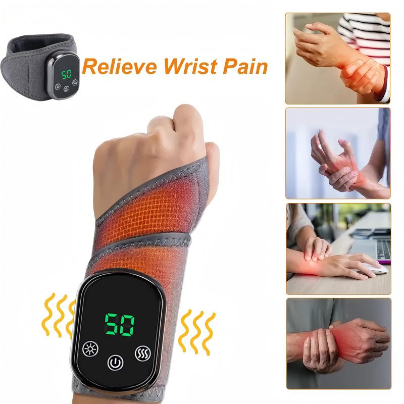 Wireless Wrist Heating Pad, Rechargeable Portable Hand Care Device, Smart Massage for Men and Women, Home Use Warmth Therapy