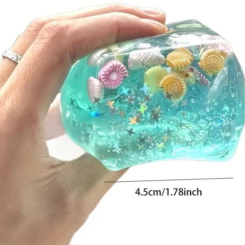 1pc Ocean Theme Fidget Gift, Stress Relief Fidgeting, Stress Relieving Accessory, with Seashells & Stars,Realistic Squeezeable,Durable,Birthdays, Parties