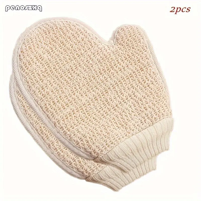 2pcs set of sword hemp exfoliating shower gloves, towel glove bath hand gloves for bathing, double-sided exfoliation gloves used in spa massage and body scrubbing, body wash accessories penoszxq brand