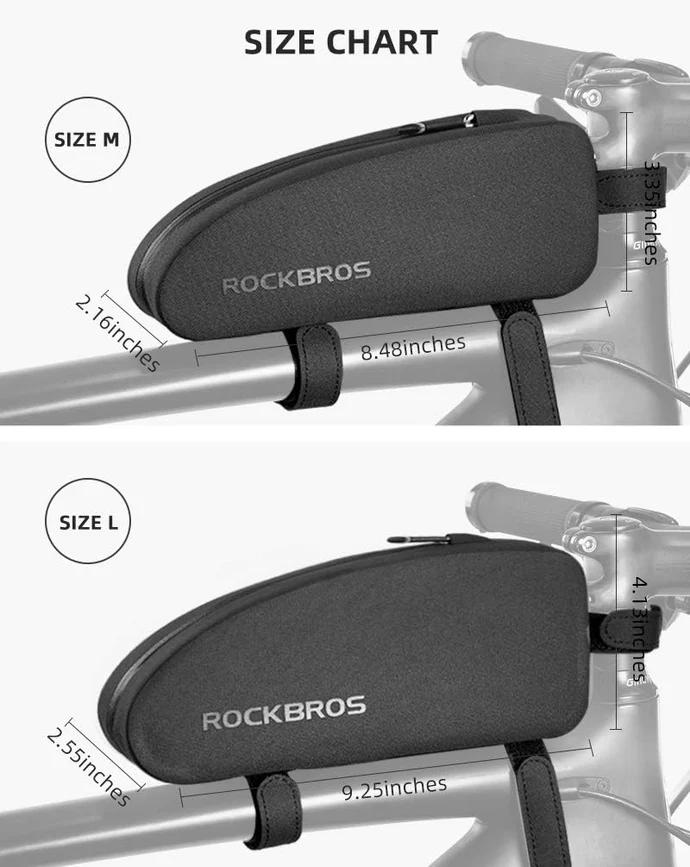 ROCKBROS Bike Top Tube Bag Bicycle Front Frame Bag Waterproof Bike Pouch Pack Bike Phone Bag Cycling Accessories Pouch for Mountain Road Bike Large