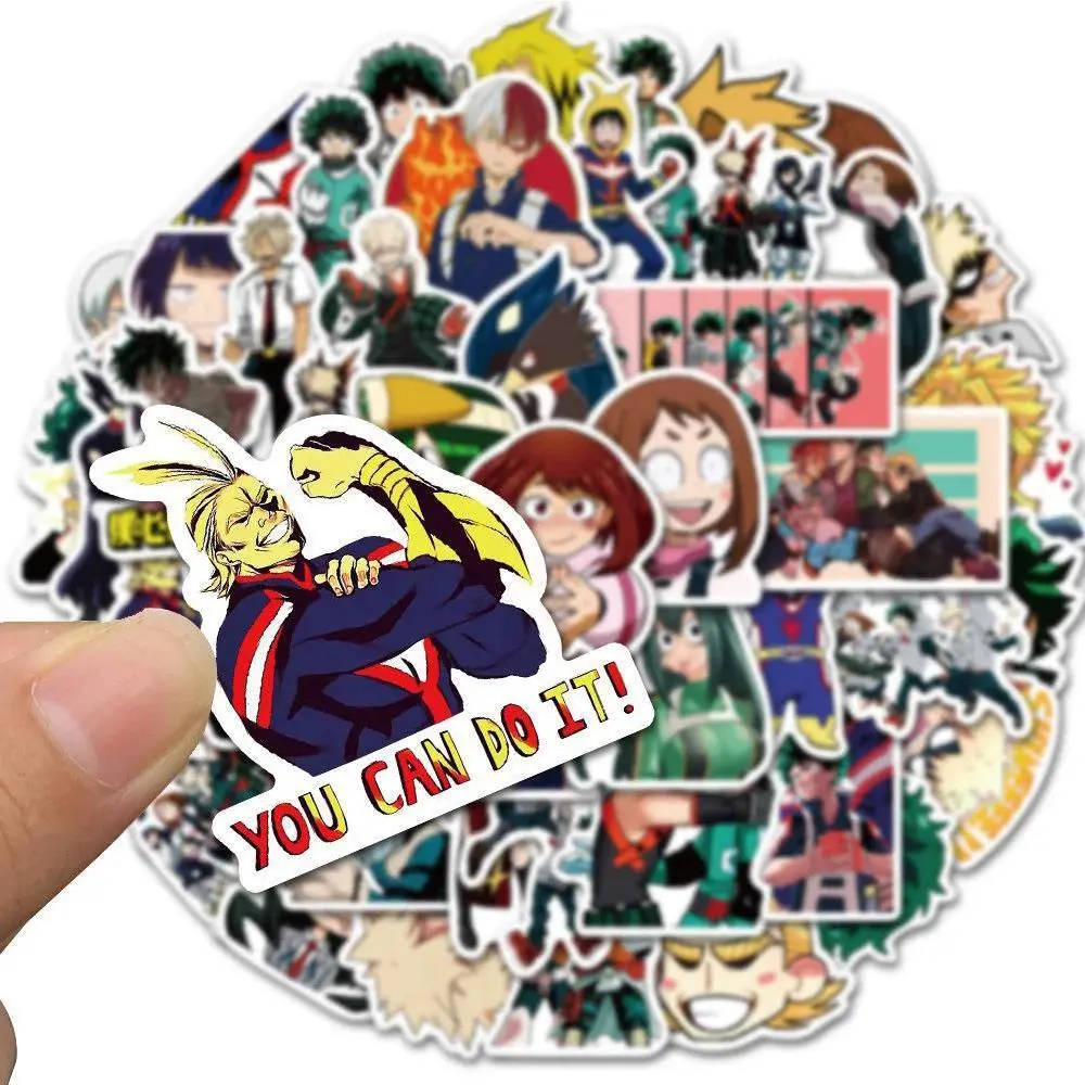 10/30/50/100pcs Anime My Hero Academia Stickers Midoriya All Might Bakugo Todoroki Mirio Shigaraki Scrapbooking Cool Sticker