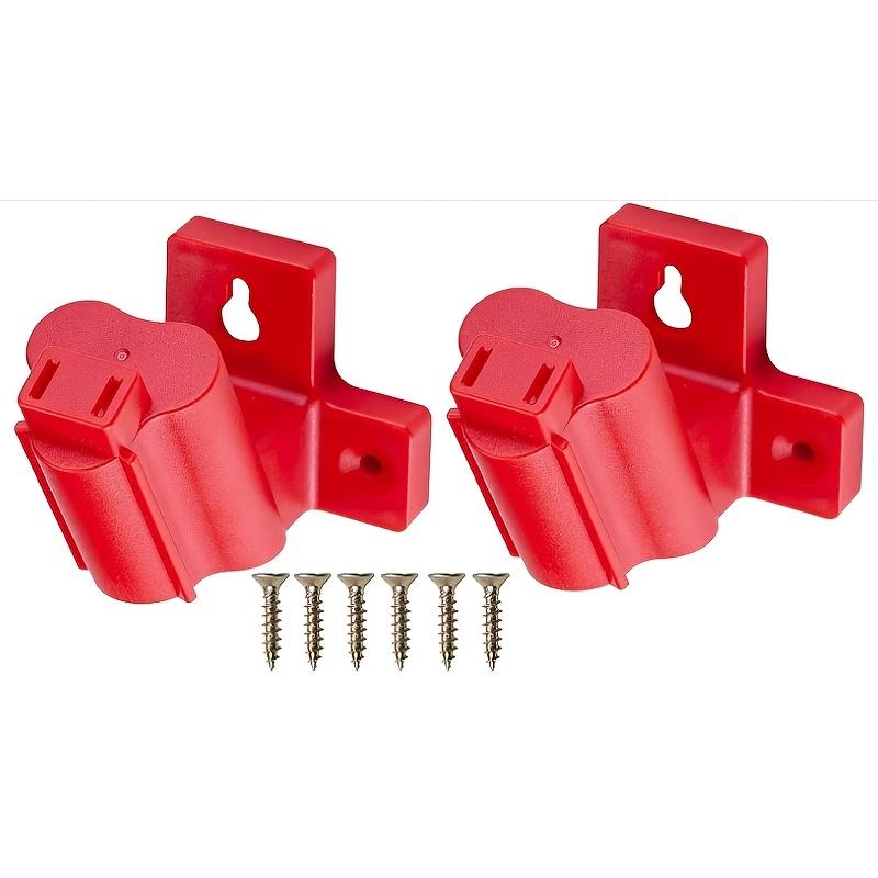 Milwaukee M12 12V Lithium-Ion Tool Rack, 2-Piece Plastic Electric Tool Holder with Screws, Wall-Mounted Design, Durable Structure, Compact Storage