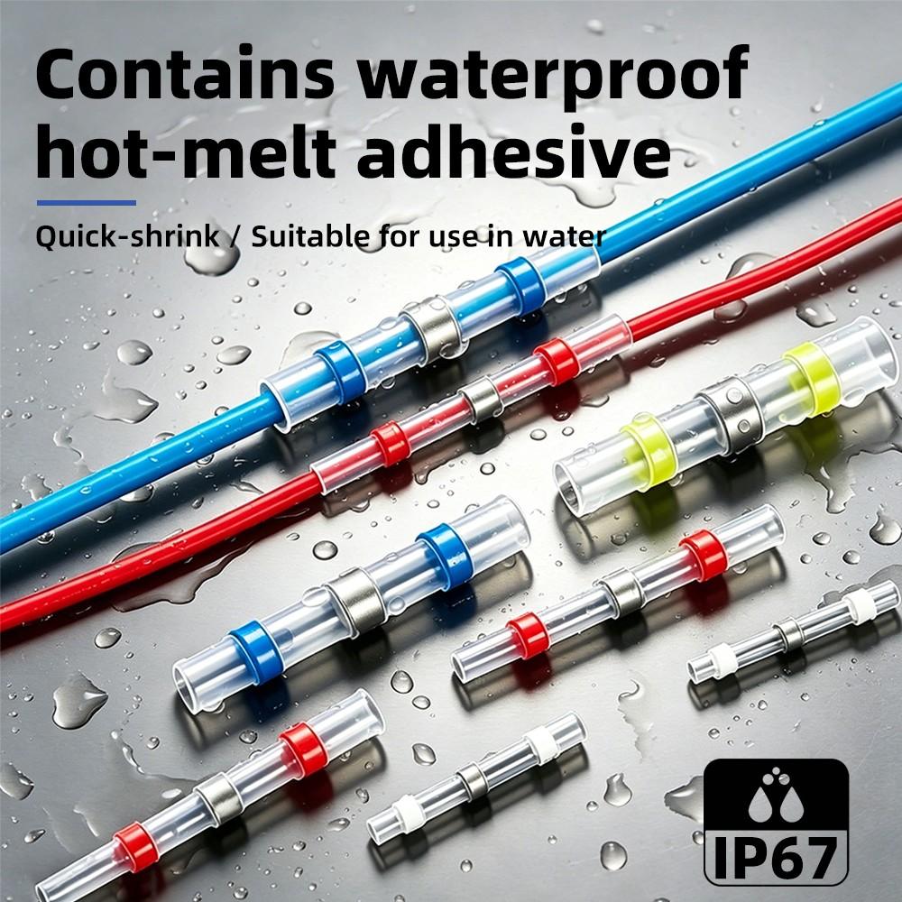 520PCS Heat Shrink Solder Seal Wire Connectors Kit | Waterproof Solder Sleeve Butt Splice Connectors with Heat Shrink Tubing | Automotive Marine Electrical Wire Repair Set AWG 26-10 Wiring Kit