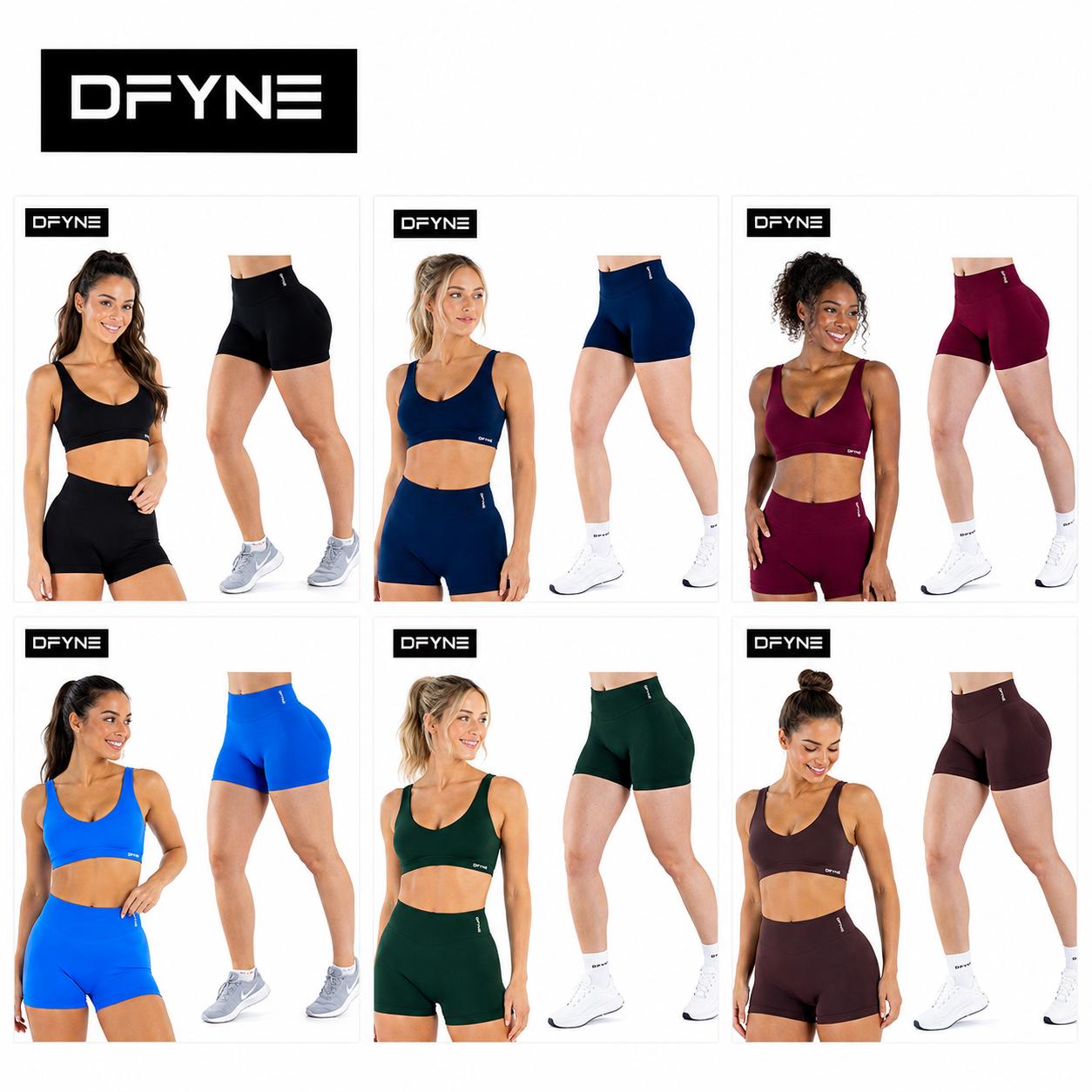 DFYNE Women’s 2 Piece Workout Set, U Neck Padded Sports Bra & High Waisted Seamless Shorts for Gym Yoga Fitness,Women’s 2 Piece Seamless Workout Set, Sports Bra & High Waisted Gym Shorts