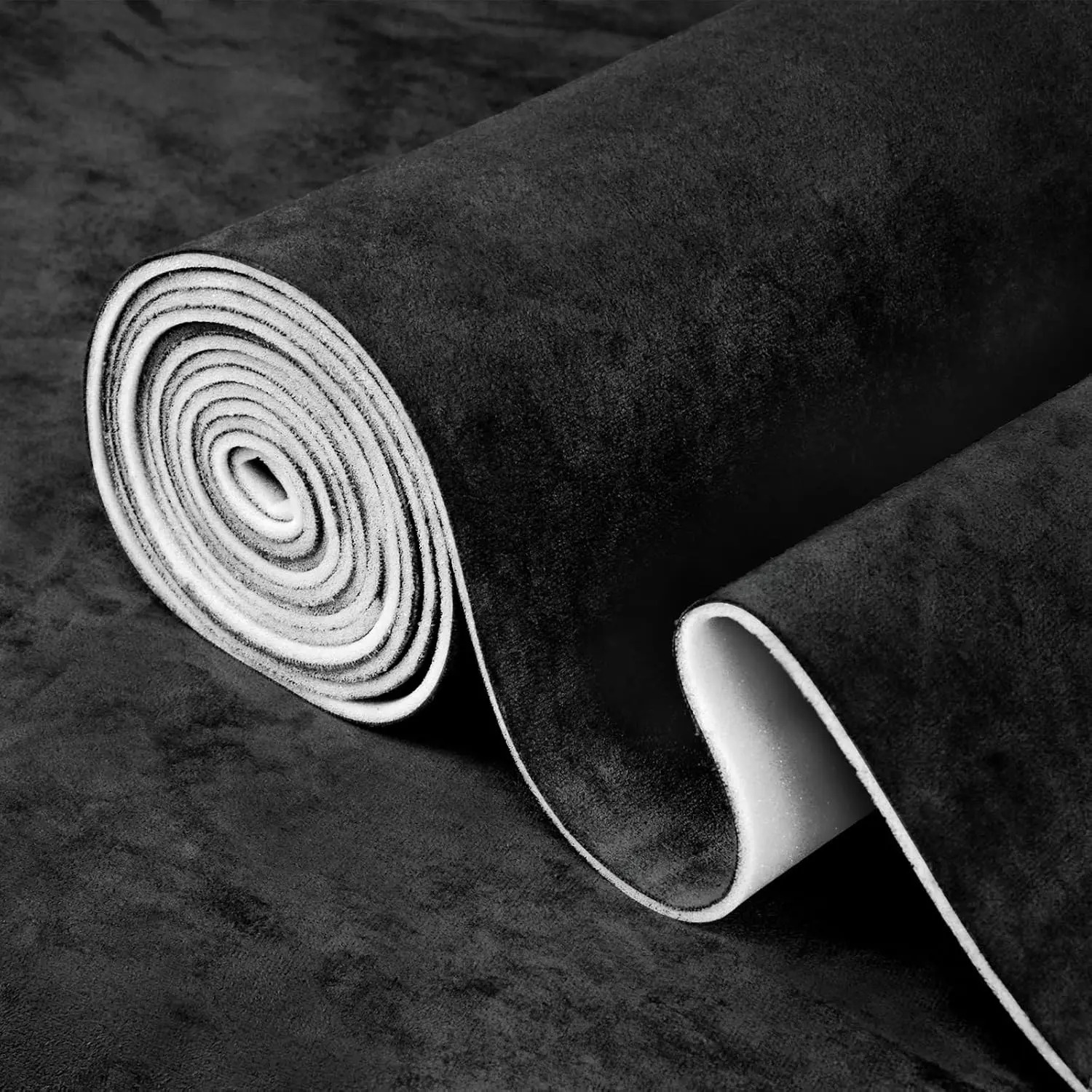 Suede Headliner Fabric for Car Roof 72"x60", 1/8" Foam Backed Black Suede Headliner Material, Soft Touch, Anti-Sag, Soundproof, Flame-Retardant Automotive Upholstery DIY Replacement