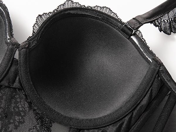 Wingslove Fashion Women's Strapless Bra Longline Lace Bustier Corset Push Up Boned Underwire Sexy Sheer Mesh Lace Trim Low Back Bra Wingslove Fashion Women's Strapless Bra Longline Lace Bustier Corset Push Up Boned Underwire Sexy Sheer Mesh Lace Trim Low Back Bra