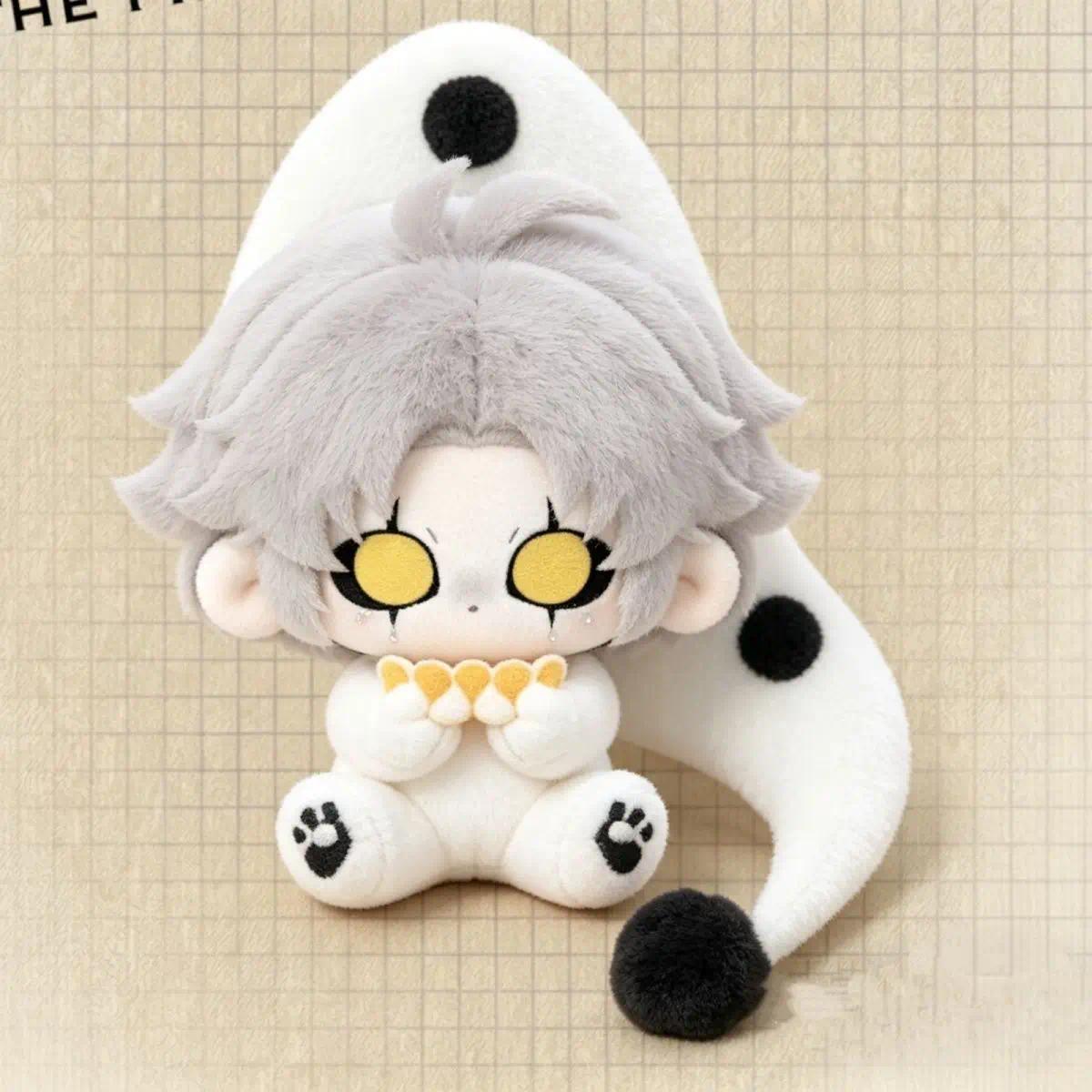 10cm The Freak Circus Pierrot Cotton Doll Handmade Stuffed Plushie Kawaii Anime Clown Figure Pierrot Collectible Gift For Fans