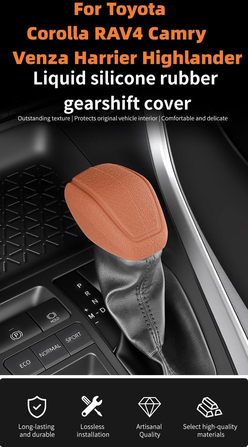 1 piece Car Automatic Gear Lever Shift Handle WaterProof Decoration Cover Shift Handle Knob Cover Kit Non-Slip Wear-resistant Silicone Protective Cover Direct Install Car Supplies Interior Accessories Corolla RAV4 Highlander Venza Harrier Camry For Toyota