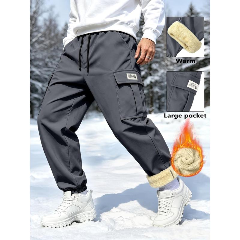 Men’s Winter Fleece Lined Pant Drawstring Waist Big Flap Pockets, Ultra Warm & Cozy Thick Lining Perfect for Cold Winter Days, Daily Casual Outfits, Outdoor Hiking, Training & Sports Must‑Have Winter Trousers