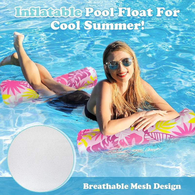 2-Piece Inflatable Pool Floats Adult Size Water Hammock, Multi-Functional Swimming Pool Raft Lounger, Relaxing Chair for Adults