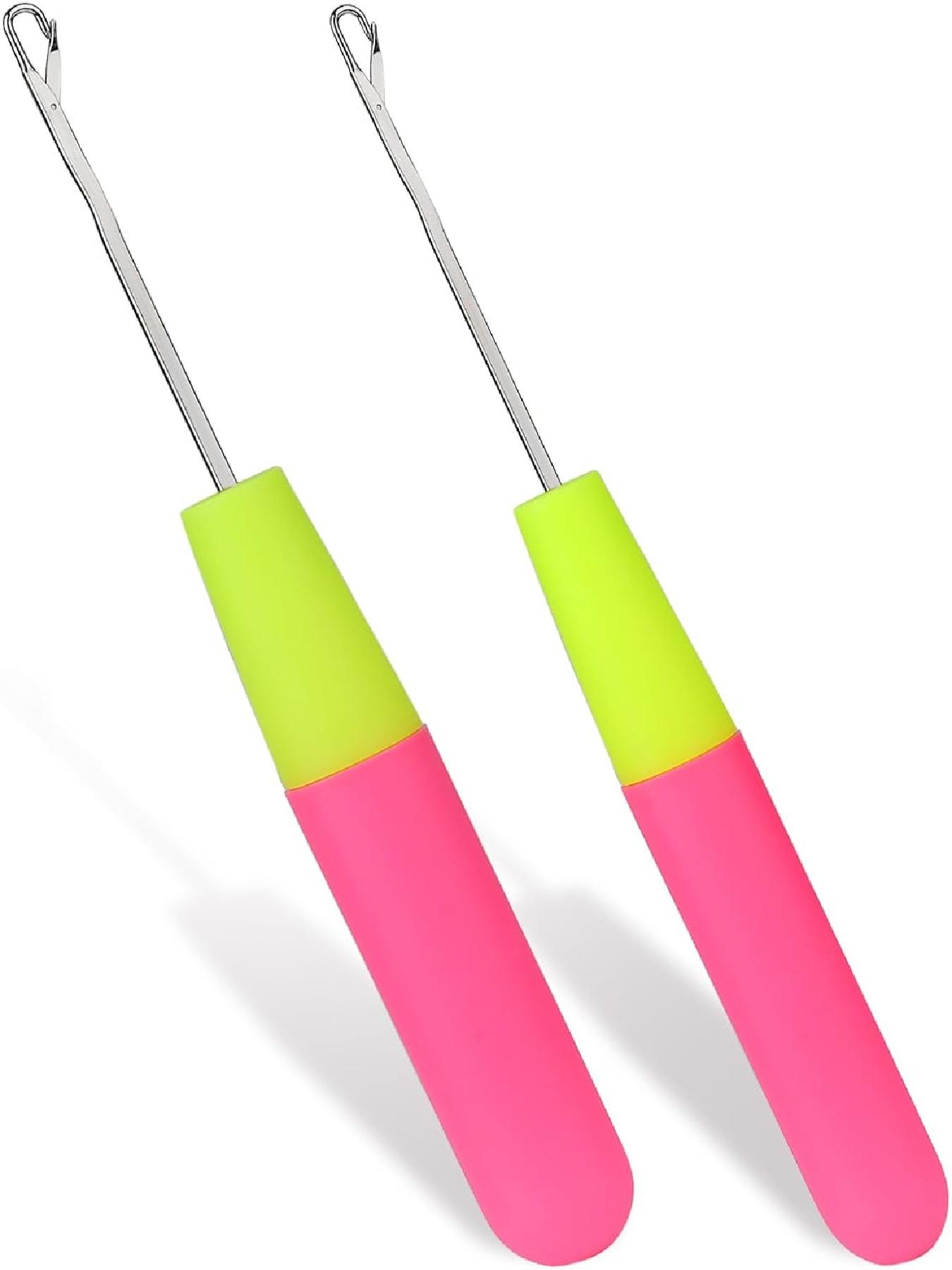 2Pcs Latch Hook Tool, Latch Hook Crochet Needle for Micro Braids, Hair Extension, Feather and Carpet