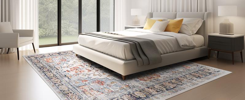 BESTSWEETIE Washable Rugs Vintage Area Rugs Boho Rugs for Living Room Carpet for Bedroom Living Room Kitchen Distressed Indoor No Pile Anti-skid Non-slip for Home Decor Decorative Floor Mat