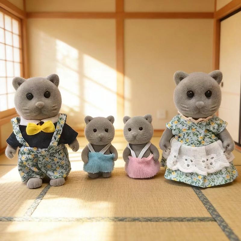 Animal Family Sculptures, Movable Arms and Legs, Home Decor Items, Tabletop Decoration Pieces, Casual Style, Not Plated