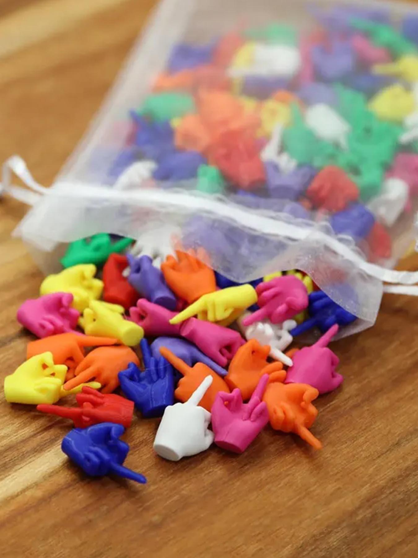 10pcs/20pcs 3D Printed Mini Middle Finger, Fun Plastic ”F-U" Gesture, Colorful Or Mixed Colors, Novelty Prank Funny Gift, Can Be Used For Bachelor Party Gifts, Holiday Gifts, Prank Gifts For Boyfriends