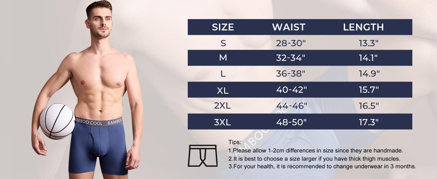 BAMBOO COOL Men's Underwear Boxer Briefs 7-Pack Beige Elastic Waistband 3D U-Pouch No Ride-Up Four-Way Stretch for Big & Tall Men Fathersdaygift Menswear SpringStatements