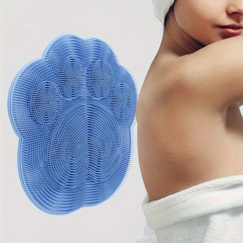 1 Pack Silicone Shower Foot Scrubber Mat, Multi-function Back & Foot Massager Pad Non-slip Bathroom Shower Accessory