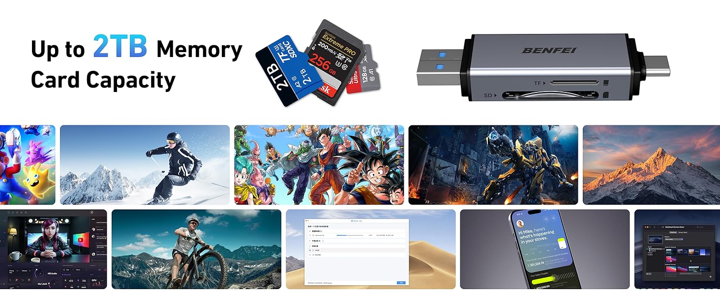 BENFEI SD Card Reader, USB C to SD Micro SD Card Memory Card Adapter Dual Slot Compatible with iPhone 15 Pro/Max, MacBook Pro/Air 2023, iPad Pro, iMac, S23, XPS 17, Surface Book 3 and More BENFEI SD Card Reader, USB C to SD Micro SD Card Memory Card Adapter Dual Slot Compatible with iPhone 15 Pro/Max, MacBook Pro/Air 2023, iPad Pro, iMac, S23, XPS 17, Surface Book 3 and More