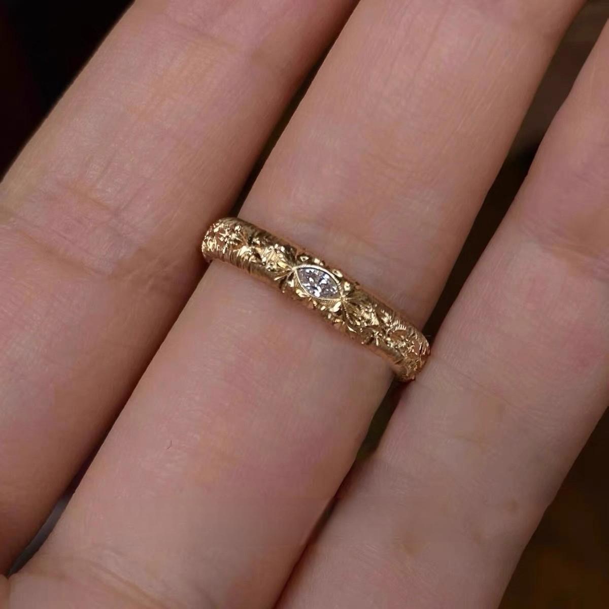 Vintage Gold Plated Diamond Ring Intricate Vine Leaf Wrap Design Adjustable Stackable Statement Ring for Women