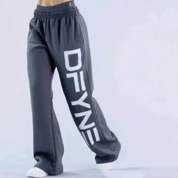DFYNE Wide Leg Joggers - Comfy High Waisted Oversized Sweatpants, Streetwear Lounge Fit with Internal Drawcords & Side Pockets split shorts running
