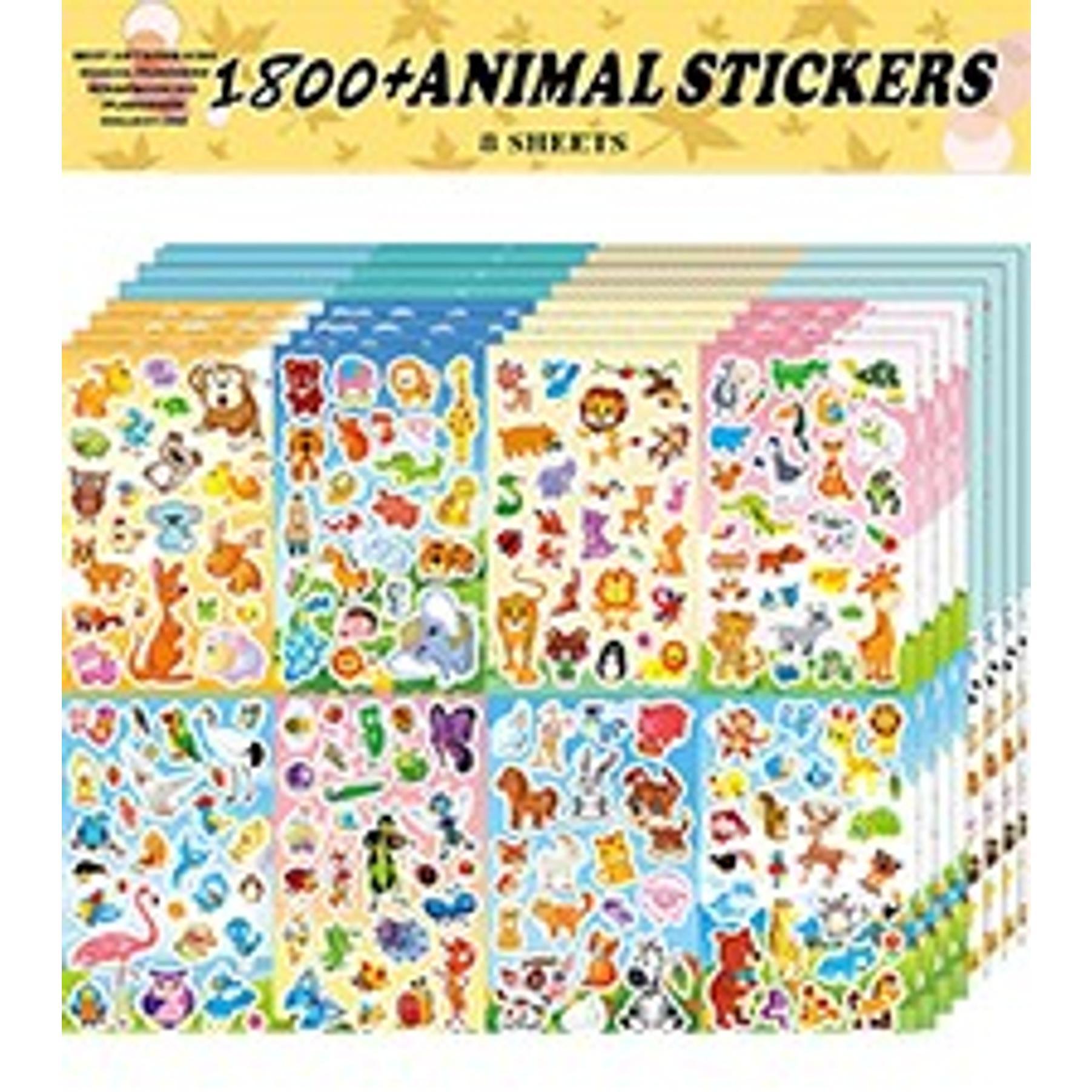 3200+ PCS Stickers for Kids, 102 Sheets Cartoon Animal Stickers for Toddlers, 18 Theme Reward Cute Stickers for School Teachers Students Parents, Scrapbook Journal Gifts Decor