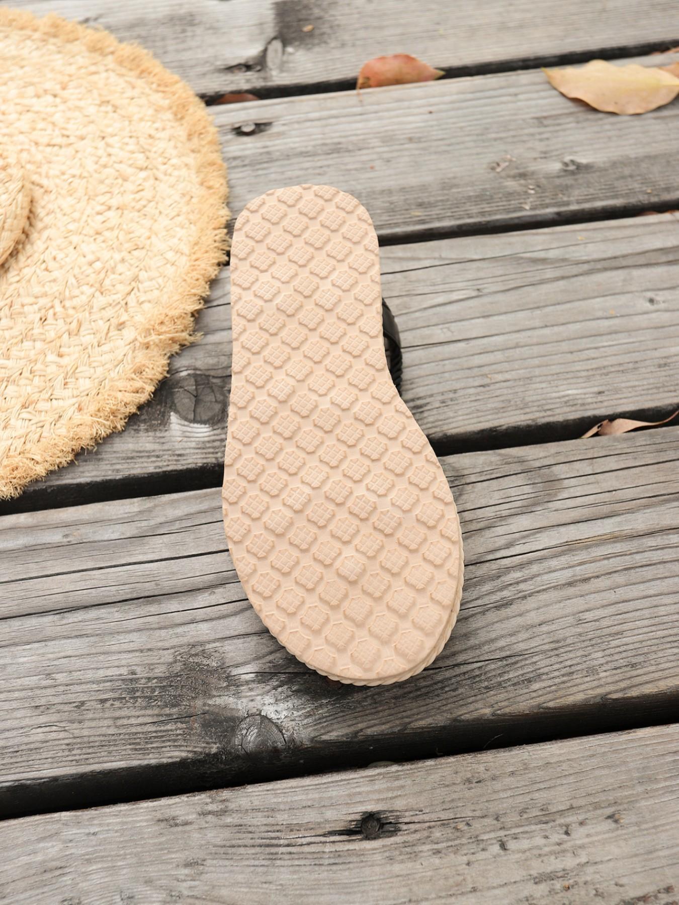 Women's Toe Post Open Back Thong Sandals, Comfortable Simple Outdoor T-Strap Fashion Toe Post Design, Spring Summer Flat Women's Sandals