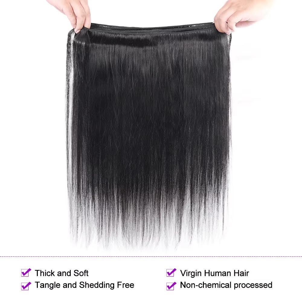 Ama Brazilian Straight Hair Bundles Quick Weave Extensions 1 3 4 Bundles Human Hair Weave bundles 100g/pc