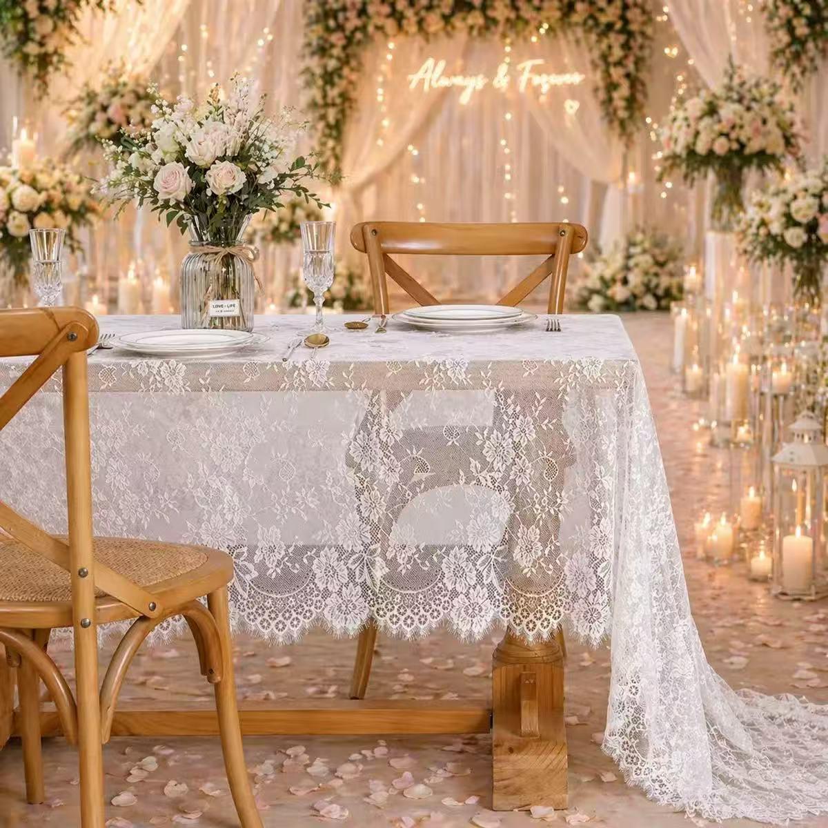 Elegant Lace Tablecloth – Thickened Soft Premium Cotton‑Blend, Autumn Hot‑Selling Style, Breathable Floral Embroidered, Perfect for Autumn Dining, Weddings, Parties, and Home Décor, Multiple Sizes