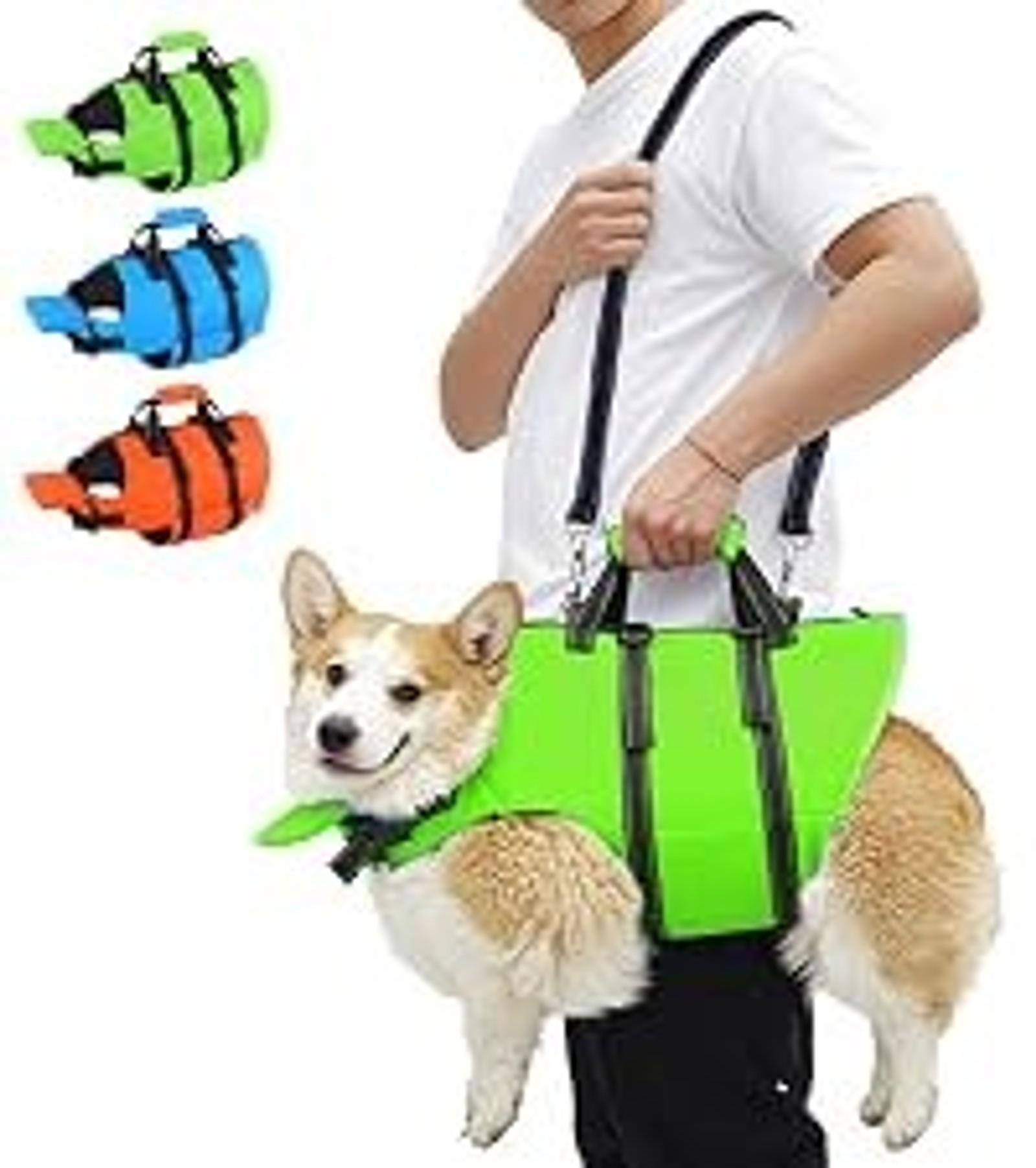 Dog Life Jacket, Cute Wings Adjustable Dog Life Vest with Chin Float and Handle for Swimming Boating Reflective High Buoyancy Swim Float Vest for Small Medium Large Dogs (Pink, M)
