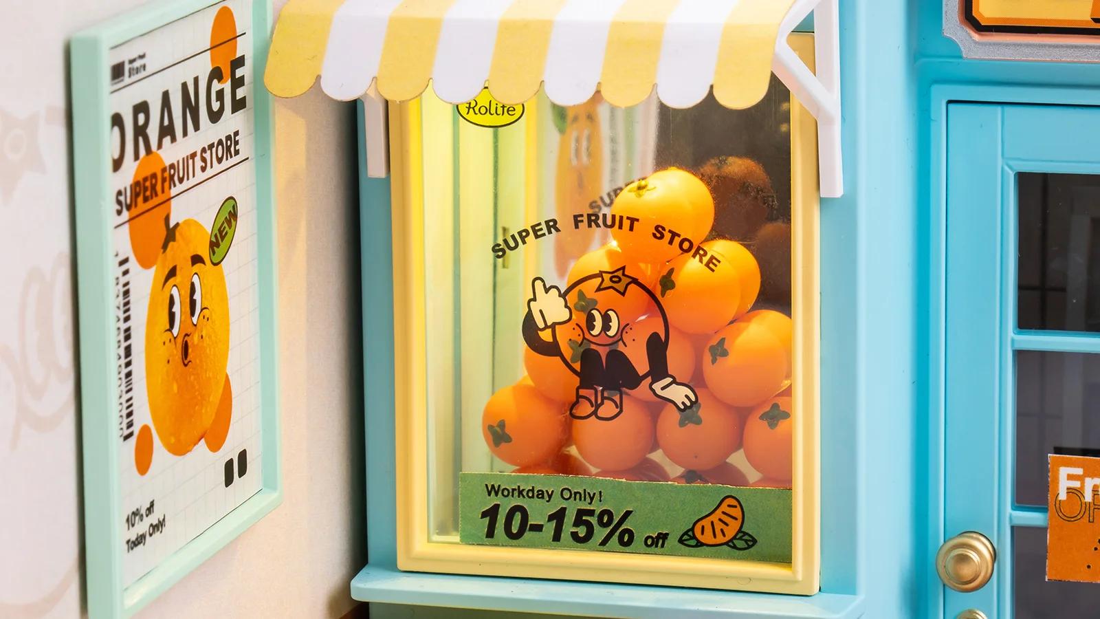Rolife Super Creator Super Fruit Store Plastic DIY Miniature House Kit DW003