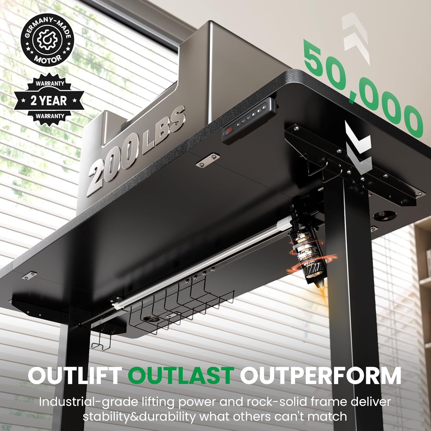 [Deals for You Days] SAIGO Electric Standing Desk,48 x 28 Large Electric Standing Desk, Height Adjustable Desk, 27.6" Deep Desktop, Stand up Gaming, 2 Hooks, 3 Preset Heights, for Home Office, Rustic Brown