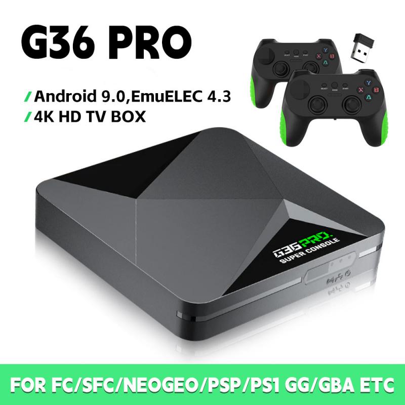 G36 PRO gaming console set-top box with 4K dual-system wireless function Game. G36PRO home gaming console with 64G memory. Completely upgraded retro gaming console.