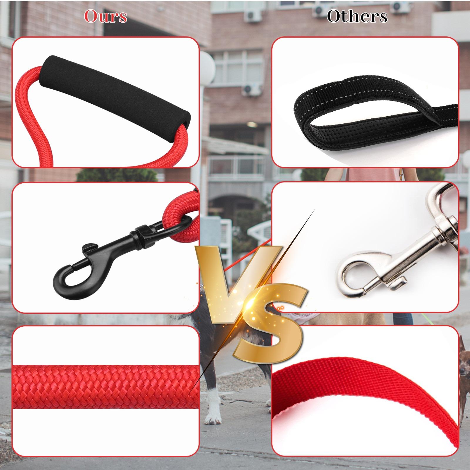 Double Dog Leash for 2 Dogs - Size L, Padded Handle, 360° Swivel No-Tangle Pet Walking & Training Lead rope traction dual campingessentials