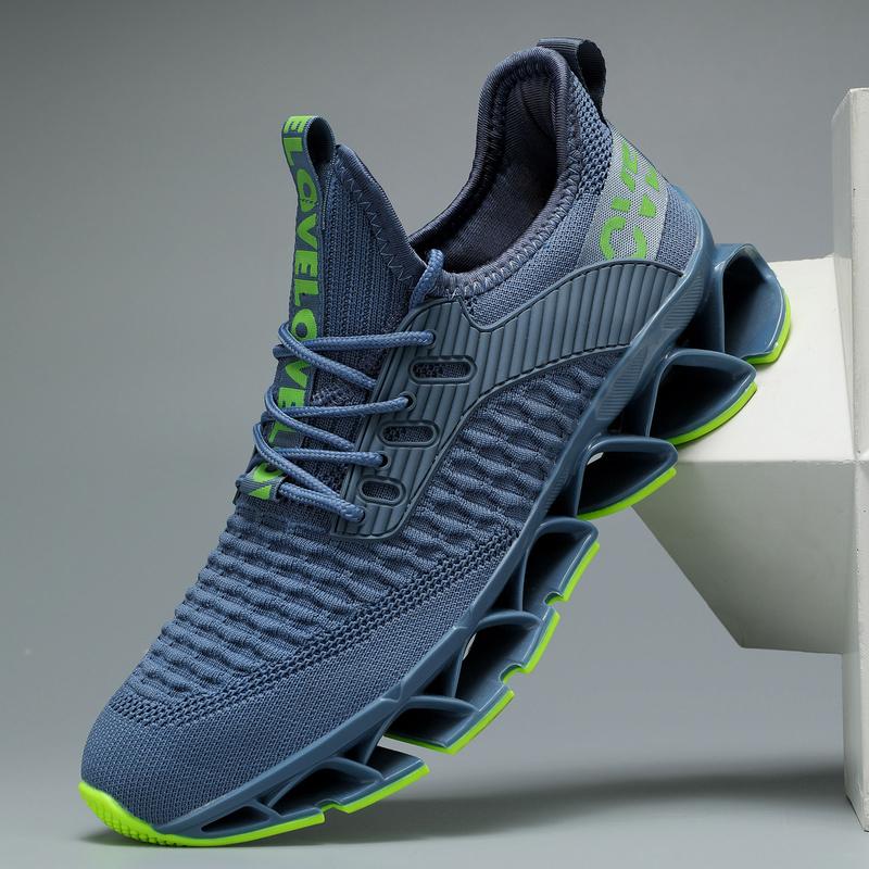 Men's Letter Design Summer Running Shoes，2024 Casual Sneakers，Sporty Hollow Out Design Lightweight Breathable Shoes，Lace Up Shoes for Daily Wear