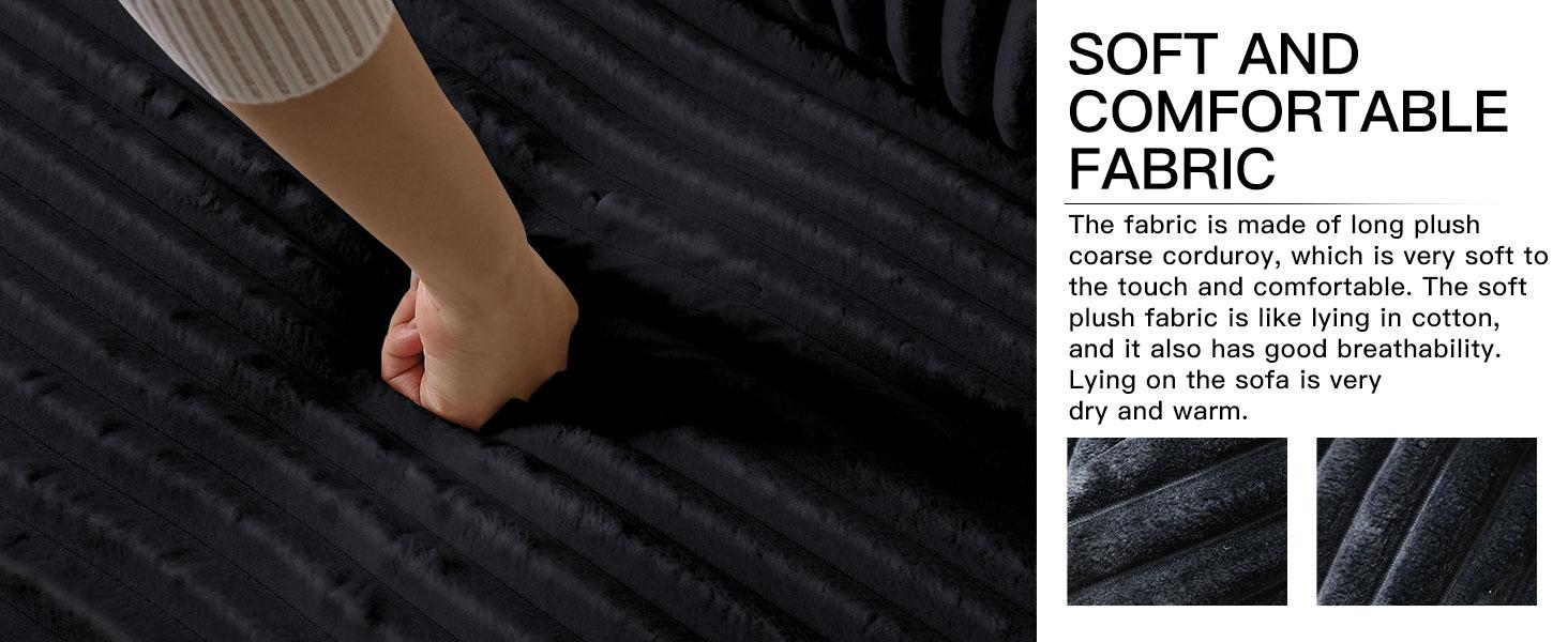 【2Package Delivery】 Avenix 106" Boneless Sectional Couch -Modular Sofa for Living Room ️, Soft Corduroy Fabric with Deep Seat Design, Cloud Sectional Couches for Living Room Bedroom, Living Room Furniture, Sofas Para Sala  - No Assembly Sofa Bed Couch