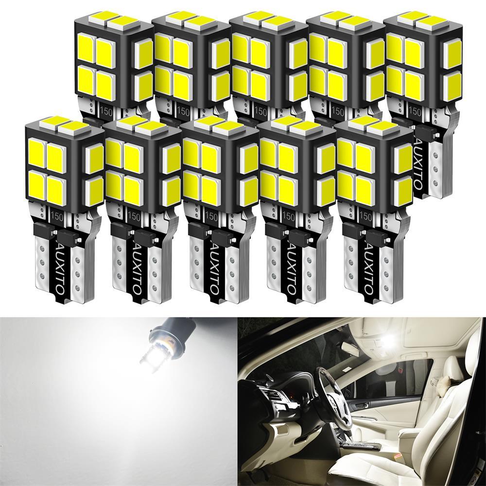 AUXITO 10x White LED T10 194 168 W5W Interior Map Dome Trunk License Plate Light Bulbs
