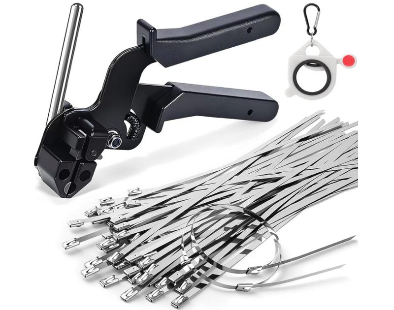 Stainless Steel Cable Ties, 100pcs/set Rust-resistant Multi-purpose Cable Ties for Machinery, Vehicles, Exhaust Wrap, Farms, Pipes & Outdoor Fences Wire Garden