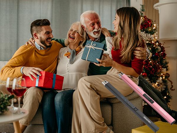 Electric Candle Lighter, Christmas Stocking Stuffers Gifts for Women Mom Men Wife Sister, USB Arc Rechargeable Windproof Long Lighter for Candle BBQ Housewarming Birthday Gifts Idals