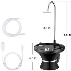 Drinking Water Dispenser Pump, Automatic Electric Drinking Water Bottle Pump for 2-5 Gallon Water Jugs, USB Rechargeable with 2 Switch Control, Stable and Portable for Home, Kitchen, Office, Camping