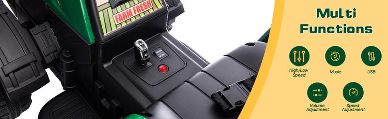 Hikiddo 24V 9Ah Ride on Toy for Big Kids, Kids Electric Vehicles Ride On Tractor Car for Ages 3-8 with Remote Control, 400W Motor