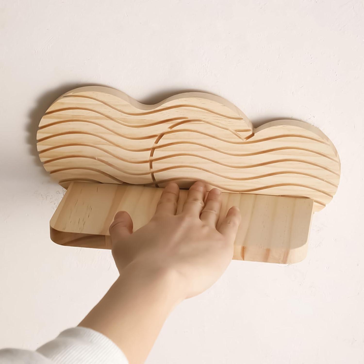 Universal Wall-Mounted Floating Shelf, Wooden Rustic Storage Display Rack, Durable Shelving for Bedroom, Living Room, Bathroom, Kitchen, Office