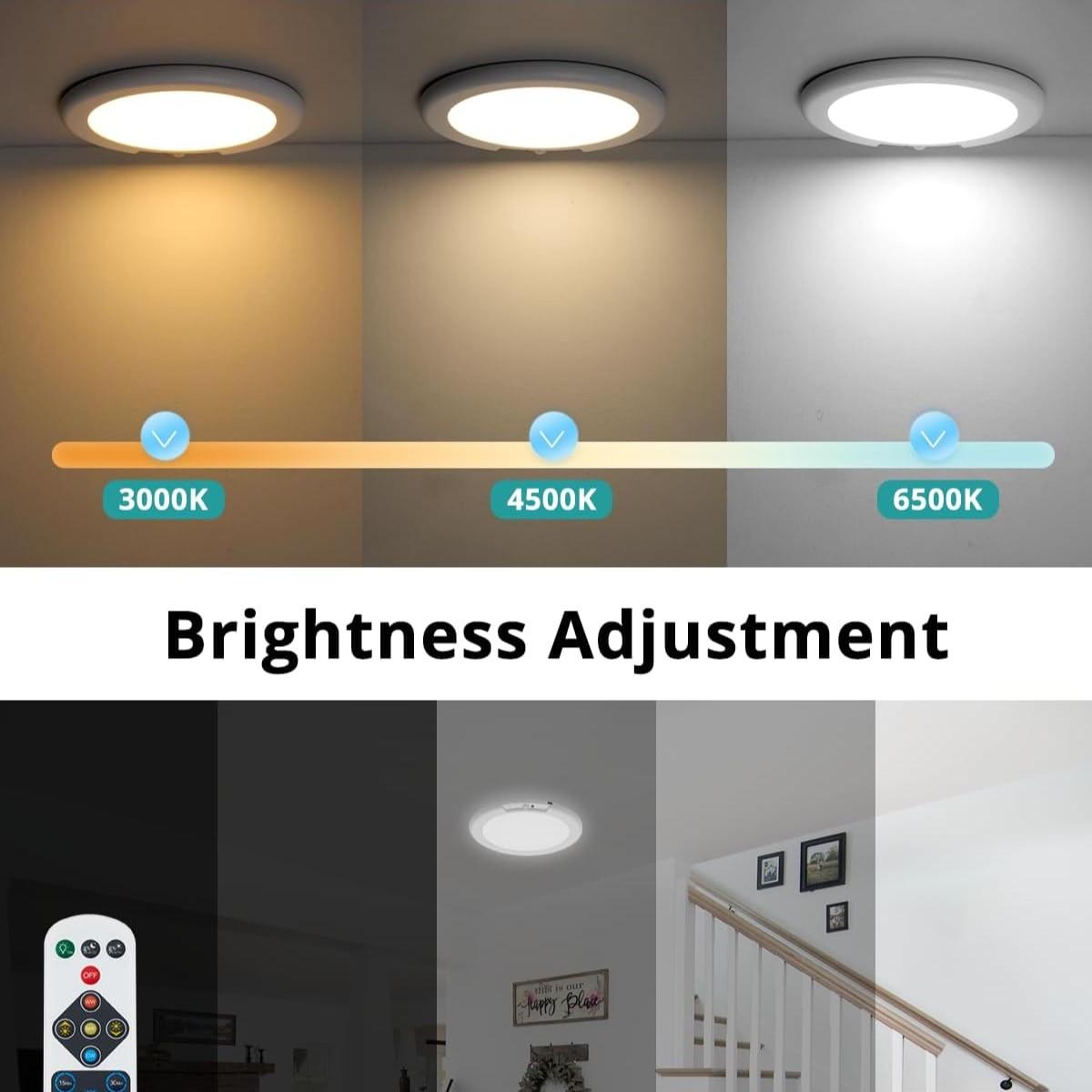 Battery-Powered Motion Sensor Ceiling Light, Rechargeable Magnetic Closet Lamp, Wireless LED Shower Light, Adjustable Colors, Indoor Use