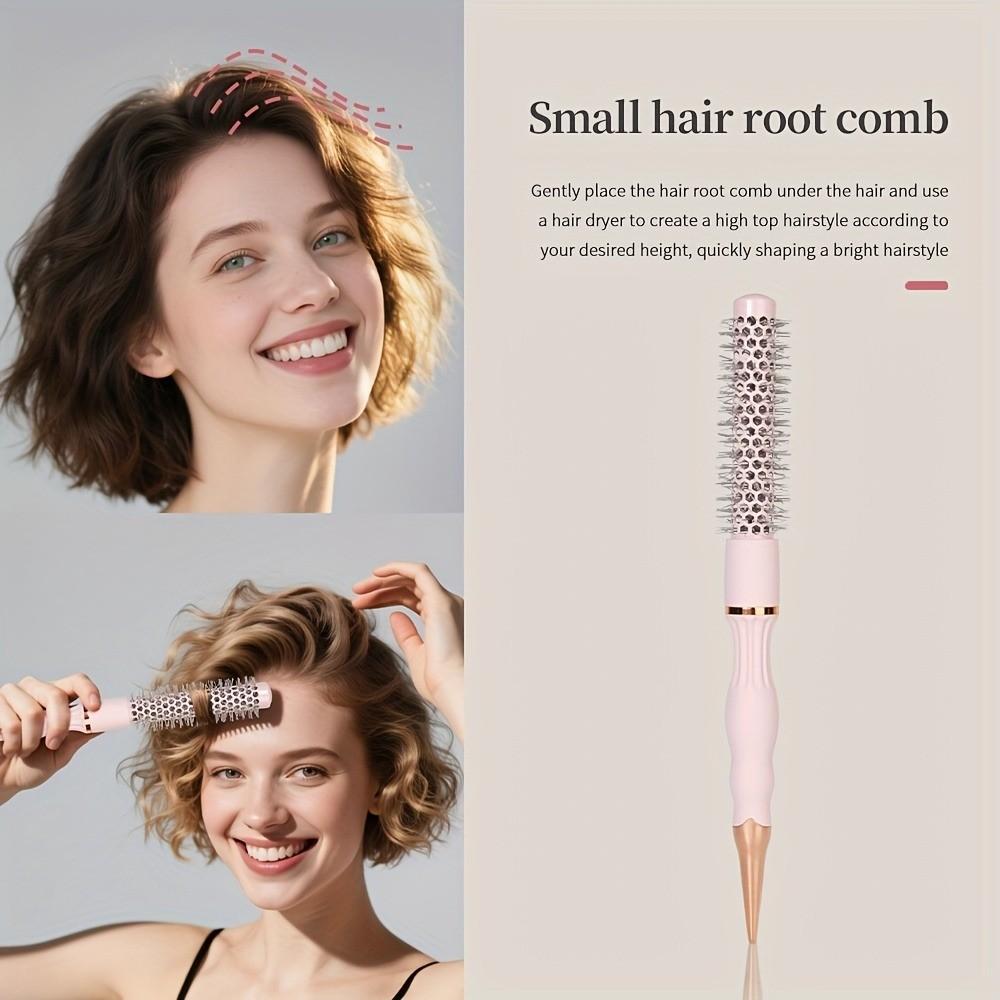 Volume Round Hair Brush Pink Ceramic-Coated  Barrel Vented Round Brush for Blow Drying Heat Resistant Anti-Static Textured Handle for Styling All Hair Types